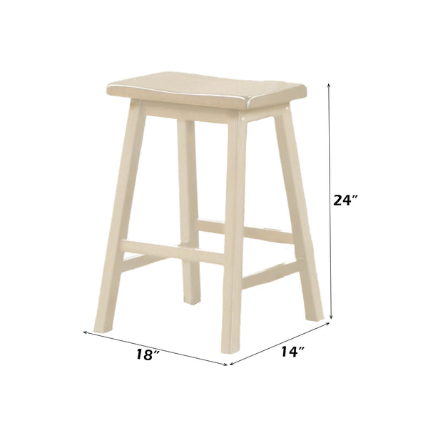 English Elm Nyssa 3‑Piece Buttermilk Counter Height Breakfast Set with 3 Slatted Storage Shelves, 510lb Capacity B2726P348941
