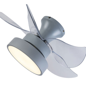 Homeroots 23" Clear Flush Mount Five Blade Remote Control Integrated Light Ceiling Fan  Plastic 485946