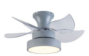 Homeroots 23" Clear Flush Mount Five Blade Remote Control Integrated Light Ceiling Fan  Plastic 485946