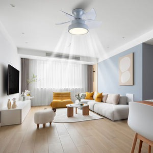 Homeroots 23" Clear Flush Mount Five Blade Remote Control Integrated Light Ceiling Fan  Plastic 485946