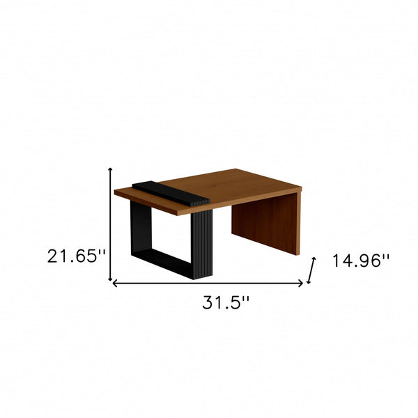Homeroots 32" Brown And Black Coffee Table   485967