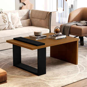Homeroots 32" Brown And Black Coffee Table   485967