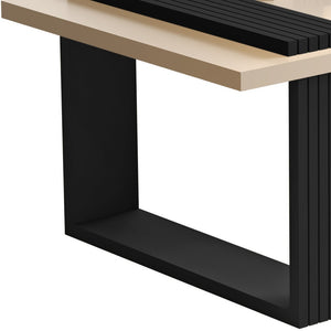 Homeroots 32" Off White And Black And Off White Coffee Table   485968