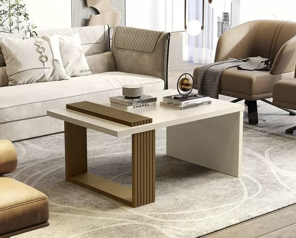 Homeroots 32" Off White Coffee Table   485969
