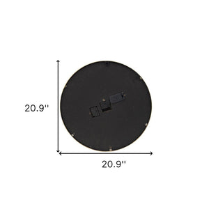 HomeRoots 21" Industrial Black and Gold Wall Clock with Exposed Gears - Vintage Charm for Modern Spaces 485982