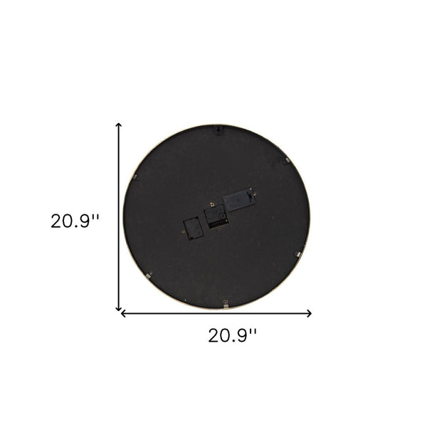 HomeRoots 21" Industrial Black and Gold Wall Clock with Exposed Gears - Vintage Charm for Modern Spaces 485982