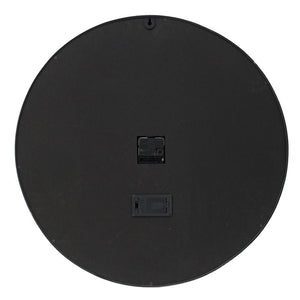 Homeroots 23" Circle Black And Silver Wood And Glass Analog Wall Clock  Iron 485985