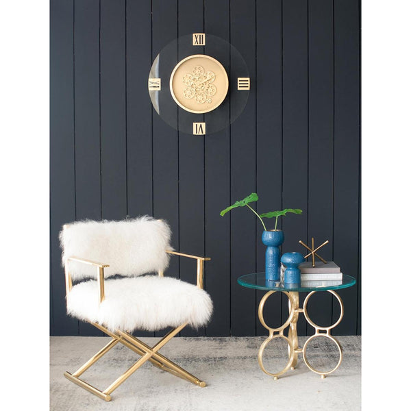 Homeroots 24" Circle Gold Acrylic Analog Wall Clock  Acrylic 485989