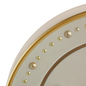 Homeroots 18" Circle Gold And White Metal And Glass Analog Wall Clock  Iron 485994