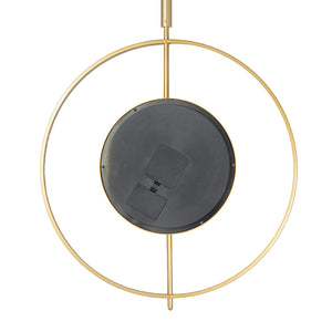 Homeroots 20" Novelty Gold Metal And Glass Analog Exposed Gear Wall Clock  Iron 485995