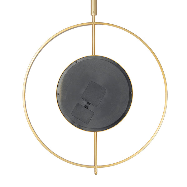 Homeroots 20" Novelty Gold Metal And Glass Analog Exposed Gear Wall Clock  Iron 485995