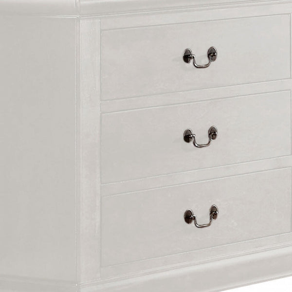 Homeroots 57" White Solid Wood Six Drawer Double Dresser  Solid Wood 485999