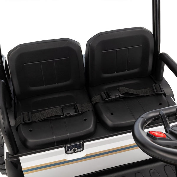 English Elm 24v Kids Electric Ride on Truck Four Seat All Wheel Drive Spring Suspension Sunshade Black W1578P381262