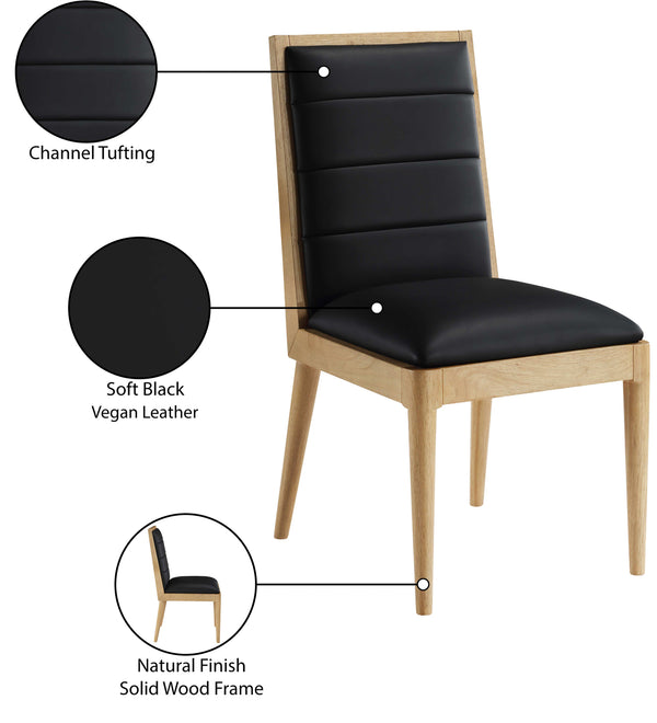 Bristol Black Vegan Leather Dining Chair 485Black-C Meridian Furniture