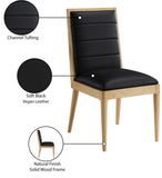 Bristol Black Vegan Leather Dining Chair 485Black-C Meridian Furniture