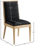 Bristol Black Vegan Leather Dining Chair 485Black-C Meridian Furniture