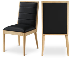 Bristol Black Vegan Leather Dining Chair 485Black-C Meridian Furniture