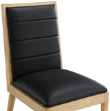 Bristol Black Vegan Leather Dining Chair 485Black-C Meridian Furniture