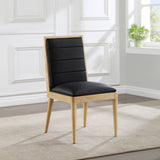 Bristol Black Vegan Leather Dining Chair 485Black-C Meridian Furniture