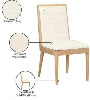 Bristol Cream Vegan Leather Dining Chair 485Cream-C Meridian Furniture