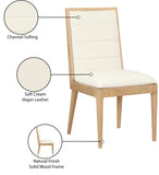 Bristol Cream Vegan Leather Dining Chair 485Cream-C Meridian Furniture