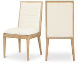 Bristol Cream Vegan Leather Dining Chair 485Cream-C Meridian Furniture