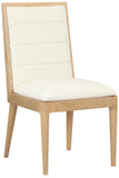 Bristol Cream Vegan Leather Dining Chair 485Cream-C Meridian Furniture