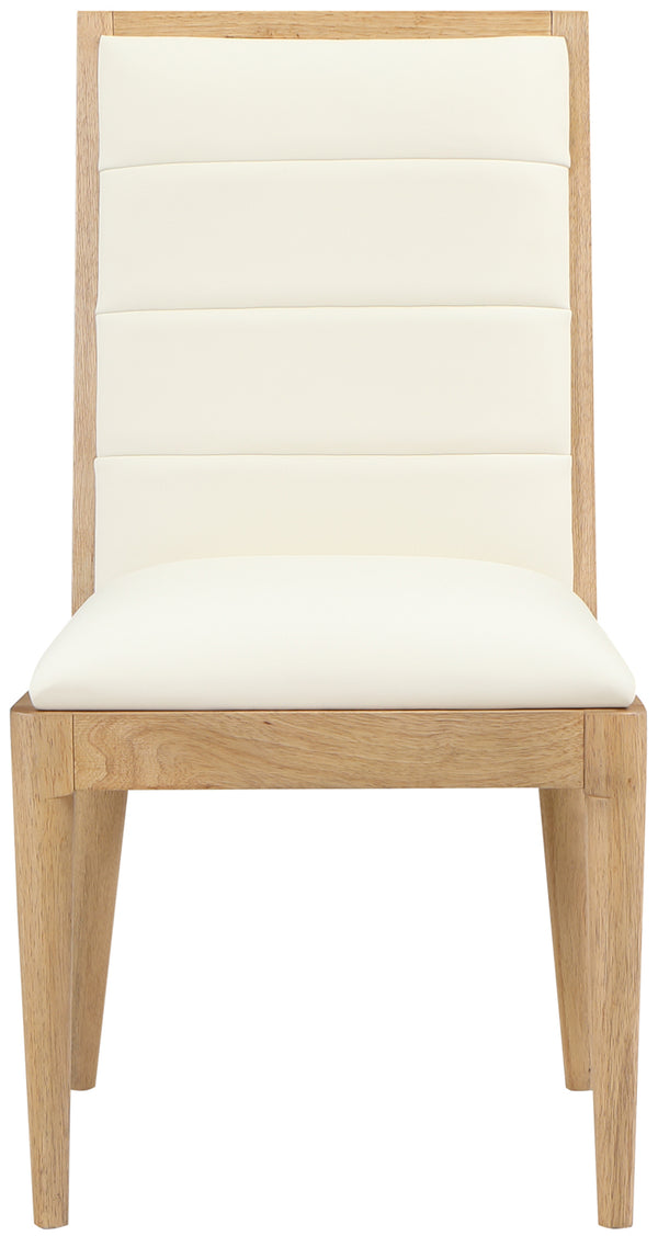 Bristol Cream Vegan Leather Dining Chair 485Cream-C Meridian Furniture