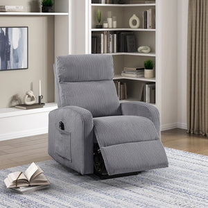 English Elm Contemporary Power Lift Chair Recliner with Plush Corduroy, Foam-Over-Coil Support & Side Pocket Dark Gray 31 L x 29 W x 24 H B011P395830
