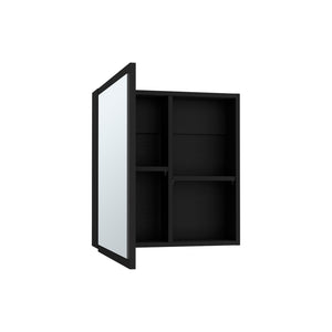 English Elm Medicine Cabinet Clayton Black with Mirrored Door, Space-Saving Engineered Wood, 4 Shelves Organize Bathroom 27.17x24.8x4.33 inches B092P238726