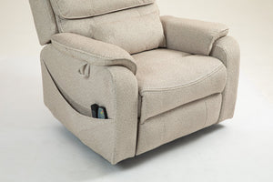 English Elm Lounge Electric Lift Chair – 180° Recline, Dual Remotes, Storage Pockets, Ideal For Elderly Comfort W547S00056