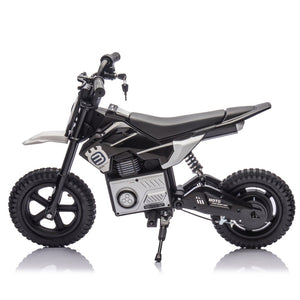 English Elm 24v Kids Electric Motocross Motorcycle 200w Hub Motor Suspension Led Bluetooth Audio Black W1578P225053
