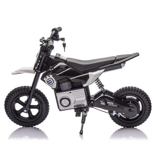 English Elm 24v Kids Electric Motocross Motorcycle 200w Hub Motor Suspension Led Bluetooth Audio Black W1578P225053