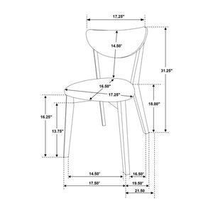 English Elm Set of 2 Wood Dining Side Chairs with Black Leatherette Seats, Transitional Design, Sturdy Rectangular Backrest Dark Walnut B016P368770