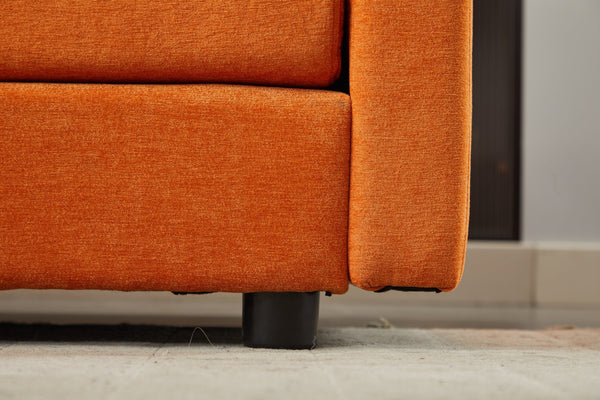 English Elm Modular L-shaped Sectional Sofa with Ottoman Plush Seating for Apartment Living Orange W2915S00057