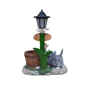 English Elm Labrador Solar Garden Statue with Led Glow and Built-in Succulent Planter Basin W5398P464241