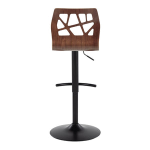 English Elm Adjustable Swivel Barstools Mid-century Metal and Walnut Base Set of 2 for Kitchen B202S02180