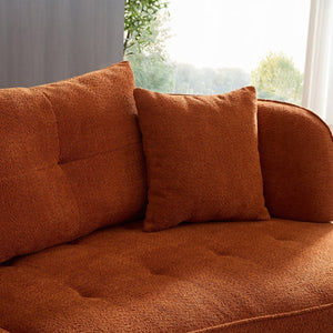 English Elm Wks7c Curved Modular Sofa Solid Wood Frame Fabric Upholstery Seats 4 Living Room Orange W2085S00060