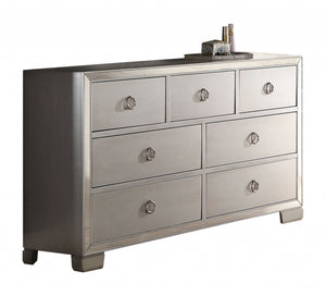 Homeroots 57" Platinum Solid And Manufactured Wood Seven Drawer Triple Dresser  Solid And Manufactured Wood 486000