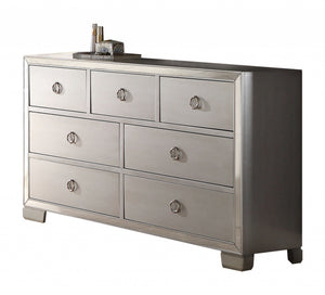 Homeroots 57" Platinum Solid And Manufactured Wood Seven Drawer Triple Dresser  Solid And Manufactured Wood 486000