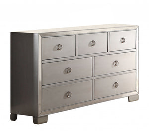 Homeroots 57" Platinum Solid And Manufactured Wood Seven Drawer Triple Dresser  Solid And Manufactured Wood 486000