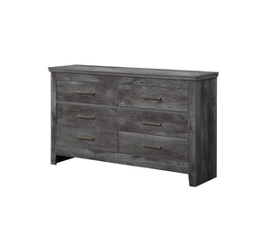 Homeroots 57" Gray Solid And Manufactured Wood Six Drawer Double Dresser  Solid And Manufactured Wood 486001