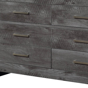 Homeroots 57" Gray Solid And Manufactured Wood Six Drawer Double Dresser  Solid And Manufactured Wood 486001