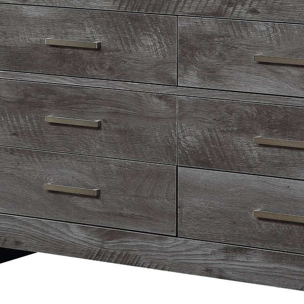 Homeroots 57" Gray Solid And Manufactured Wood Six Drawer Double Dresser  Solid And Manufactured Wood 486001