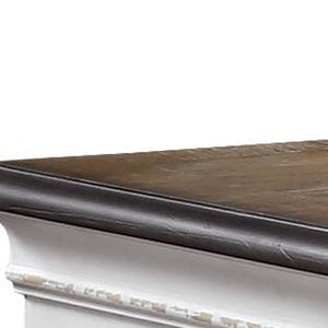 Homeroots 64" Brown And White Solid And Manufactured Wood Seven Drawer Triple Dresser  Solid And Manufactured Wood 486002