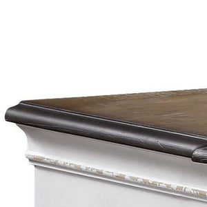 Homeroots 64" Brown And White Solid And Manufactured Wood Seven Drawer Triple Dresser  Solid And Manufactured Wood 486002