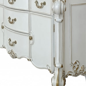 Homeroots 71" Pearl Solid And Manufactured Wood Five Drawer Triple Dresser  Solid And Manufactured Wood 486003