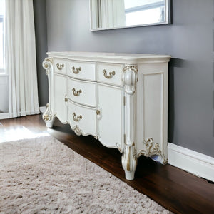 Homeroots 71" Pearl Solid And Manufactured Wood Five Drawer Triple Dresser  Solid And Manufactured Wood 486003