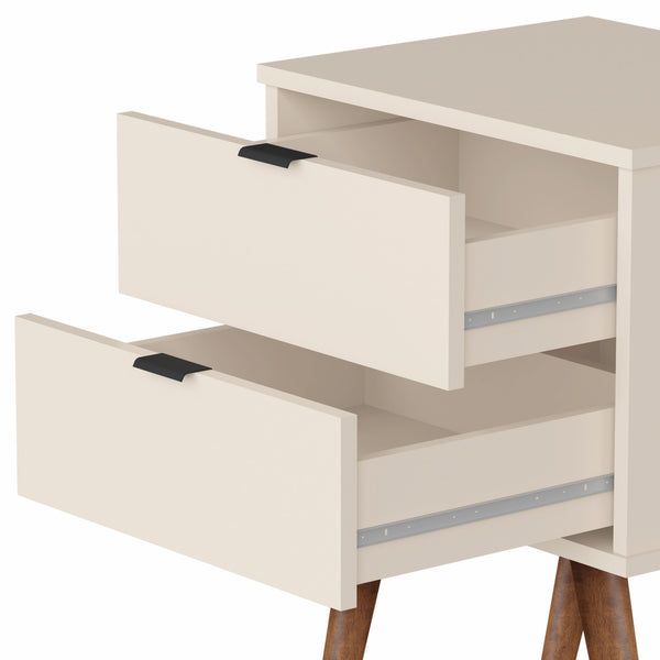 Homeroots 18" Rectangular Off White Top End Table With Two Drawers   486006