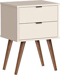 Homeroots 18" Rectangular Off White Top End Table With Two Drawers   486006